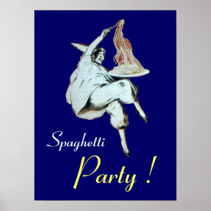 Poster FÊTE DES SPAGHETTIS, CUISINE ITALIENNE ,violet
