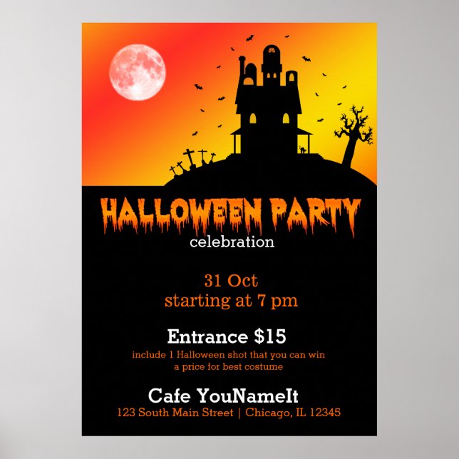 Poster Fête d'Halloween (Devant)