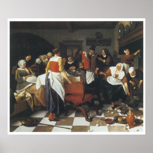 Poster Fête du Christ, 1664 Jan Steen (Devant)