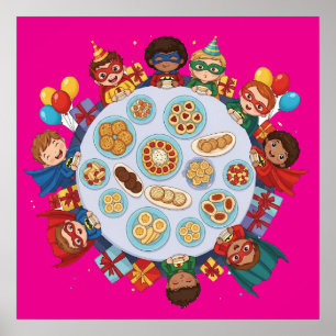 Poster Fête du costume de superhéros pour enfants