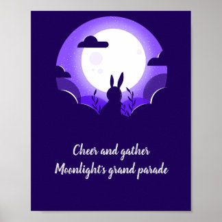Poster Fête du milieu de l'automne des lapins de lune vio