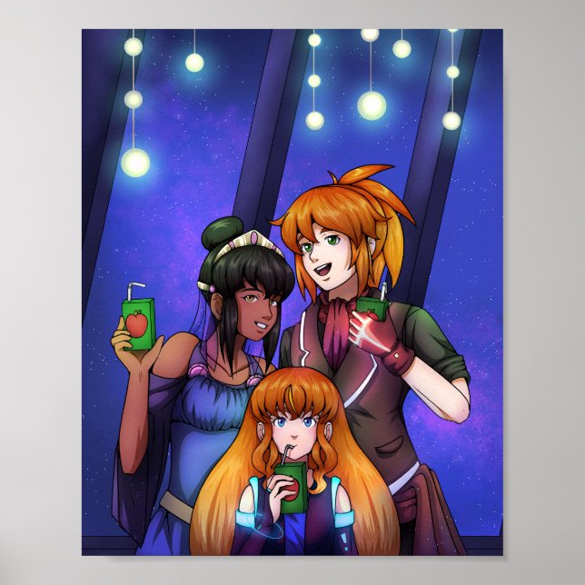 Poster Fête du Nouvel An dans l'espace (Devant)