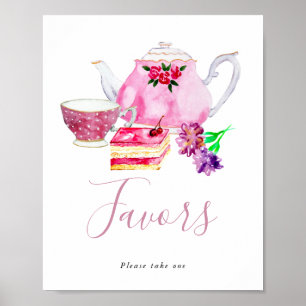 Poster Fête du thé de l'après-midi Favorisez la fête des