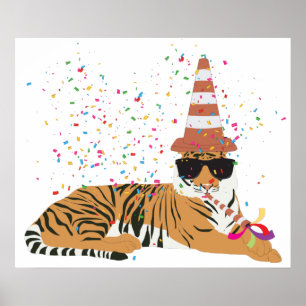 Poster Fête du tigre - Animaux ayant une fête
