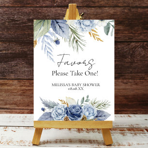 Poster Fête Faveur Signes de verdure Dusty Blue Flower