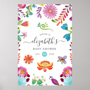 Poster Fête Florale Mexicaine pour Bébé ou Mariage