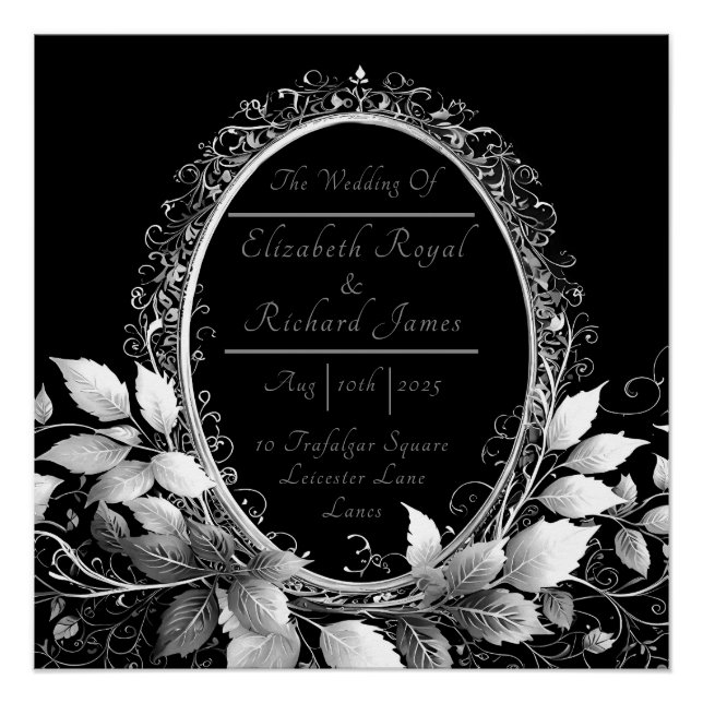 Poster Fête intemporelle des mariages à cravate noire (Devant)