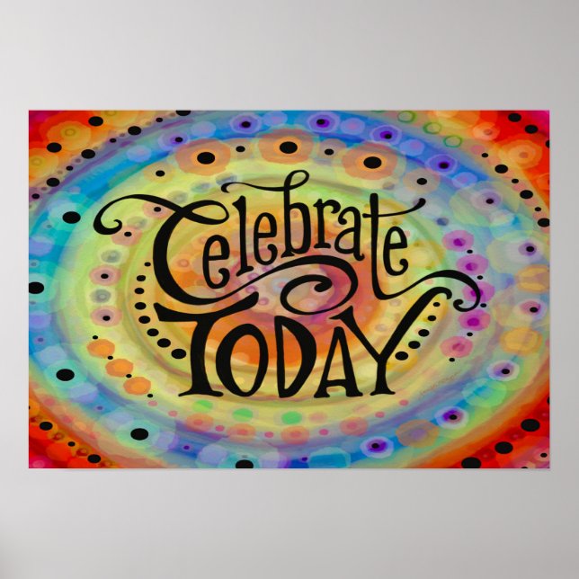 Poster Fête joyeuse et amusante aujourd'hui (Devant)