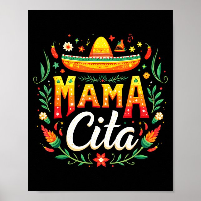 Poster fête mexicaine cinco de mayo maman citation  (Devant)