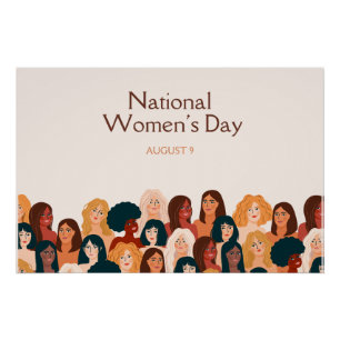 Poster Fête nationale de la femme beige