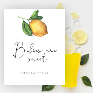 Poster Fête prénatale au citron Les bébés sont doux