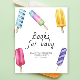 Poster Fête prénatale avec glace à l'eau - livres pour bé