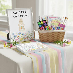 Poster Fête prénatale "Bunny" "Les premiers accessoires d