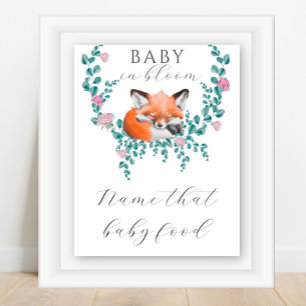 Poster Fête prénatale Renard - trouvez le nom de cette pu