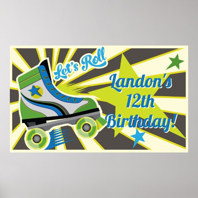 Poster Fête rétro de derby en patins à roulettes  (Devant)