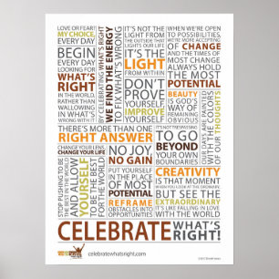 Poster Fêtez l'affiche "What's Right" 18"x24"