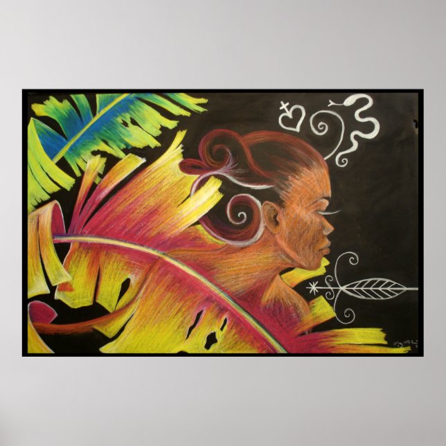 Poster Feu - Art noir (Devant)