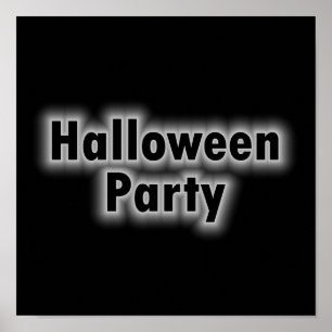 Poster Feu blanc de la fête d'Halloween