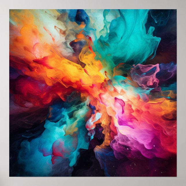 Poster Feu coloré (Devant)