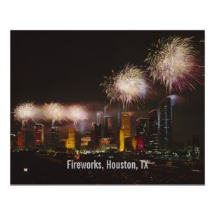 Poster Feu d'artifice, Houston, Texas