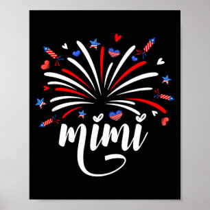Poster Feu d'artifice patriotique du 4 juillet Mimi Littl