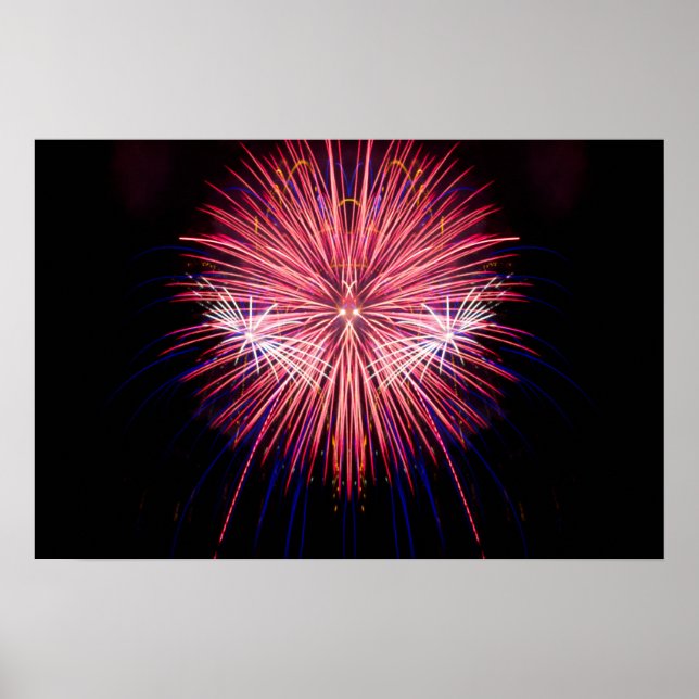 Poster Feu d'artifice : Rouge et Blanc (Devant)