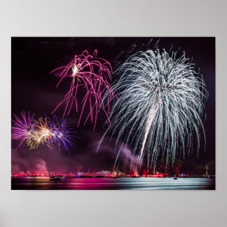 Poster Feu d'artifice sur le lac