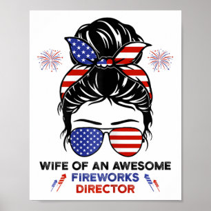 Poster Feu de femme Directeur - Drôle Usa 4 juillet Gi