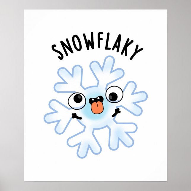 Poster Feu de neige amusant Flake Pun de neige (Devant)