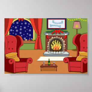 Poster Feu de Noël