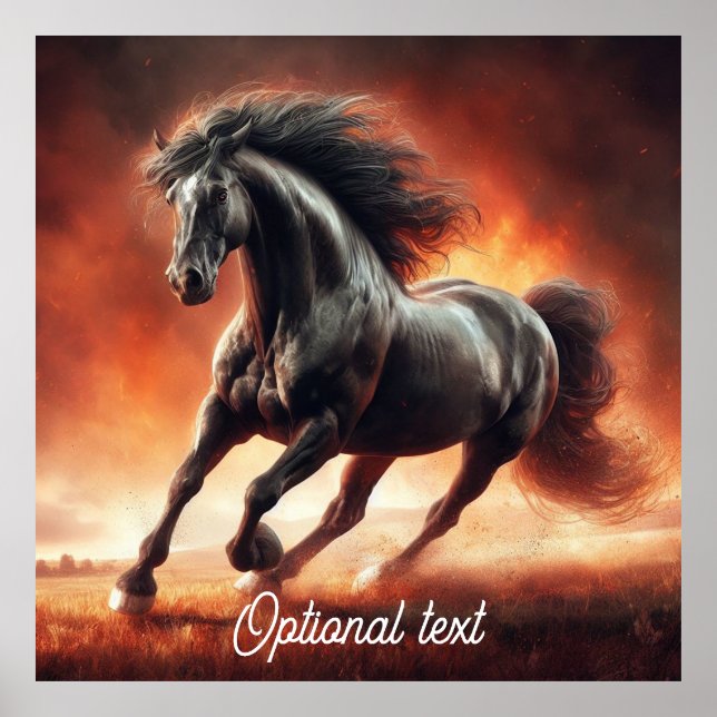 Poster Feu des Prairies et Cheval noir (Devant)