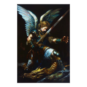 Poster Feu et plume   Epic Angel contre Dragon