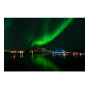 Poster Feu-or sur les Lofoten de Norvège