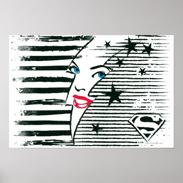 Poster Feu Supergirl avec visage (Devant)