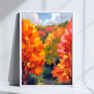 Poster Feuillage d'automne Aquarelle de feuilles d'auto