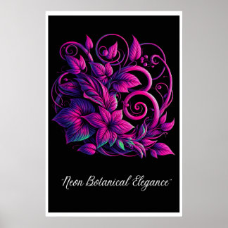 Poster "Feuillage lumineux : un rêve néon"