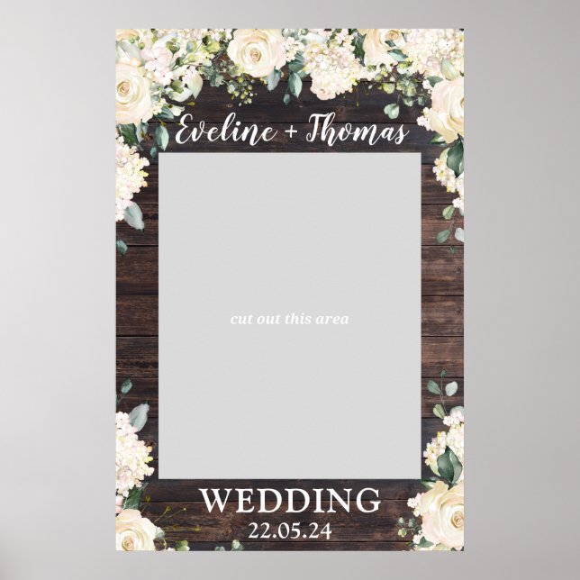 Poster Feuillage vert boho rustique mariage photo prop (Devant)