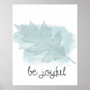 Poster Feuille bleue