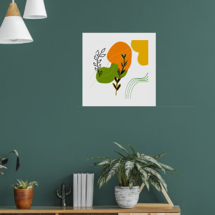 Poster Feuille botanique Abstraite