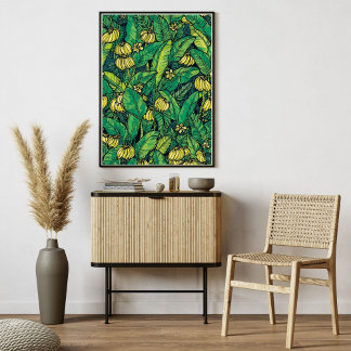 Poster Feuille de bananier & Combo de fruits | Jungle tro