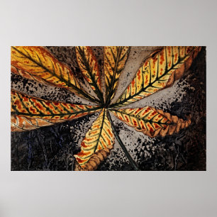 Poster Feuille de châtaignes par Julie de Graag - Flore r