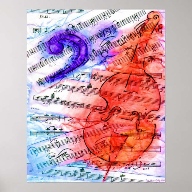 Poster Feuille de découpe de musique basse - Imprimer (Devant)