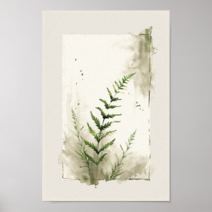 Poster Feuille de fougère botanique élégante