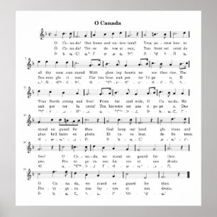 Poster Feuille de musique de l'hymne national du Canada O