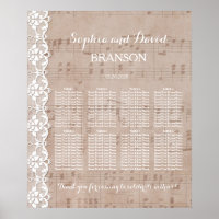 Feuille de musique vintage et Mariage en dentelle