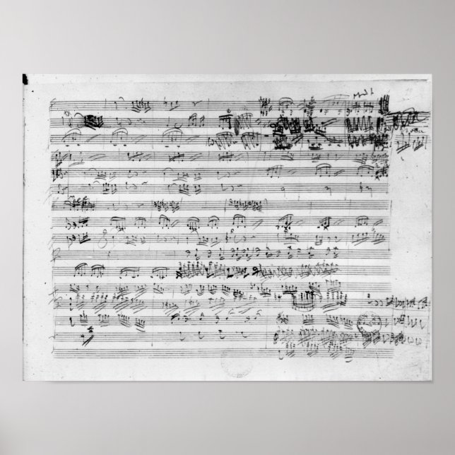 Poster Feuille de score autographe pour le Trio mi bemol  (Devant)