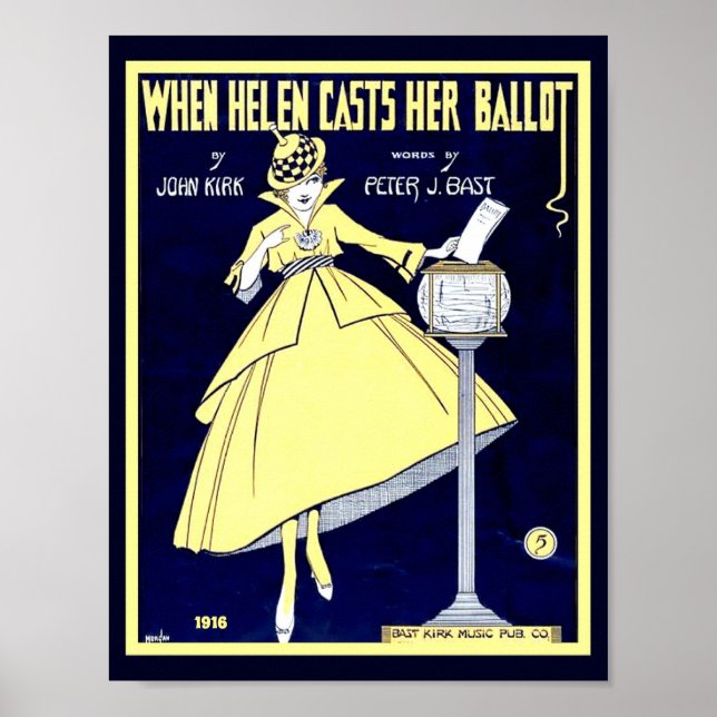 Poster Feuille de suffrage pour femmes Musique 1916 Copie (Devant)