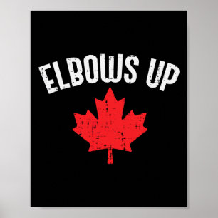Poster Feuille d'érable les coudes levés Canada drôle de