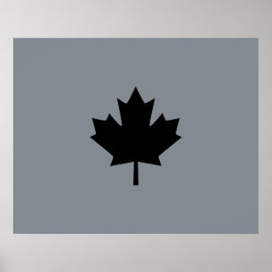 Poster Feuille d'érable noire canadienne en gras