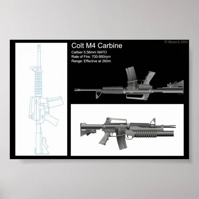 Poster Feuille d'état M4 Carbine (Devant)